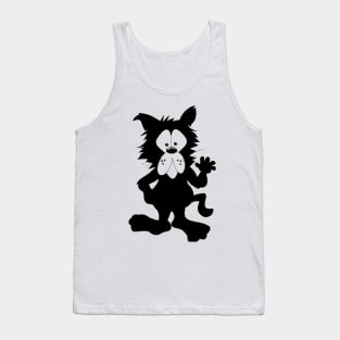 Black Cat Waving to You Tank Top